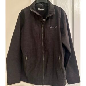 Marmot Mens Full Zip Jacket Black Gray Heather Softshell Coat medium